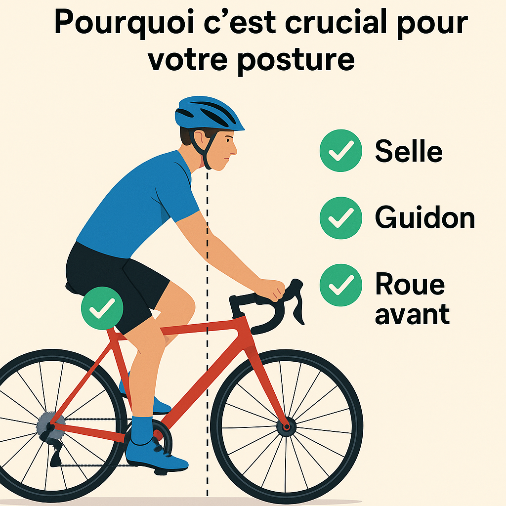 Découvrez pourquoi l’alignement selle-guidon-roue est essentiel pour une posture correcte, éviter les douleurs et améliorer vos performances à vélo.