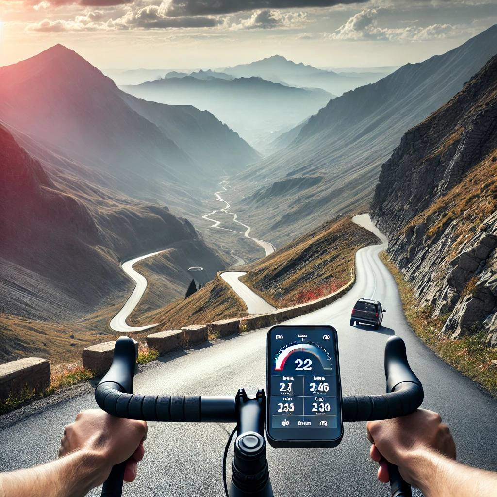 compteur vélo affichant puissance et pente gestion effort montée col cyclosportive