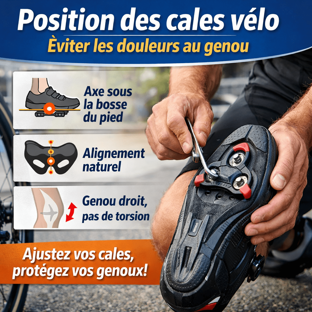 Réglage des cales vélo sur chaussure pour éviter les douleurs au genou et améliorer l’alignement du pédalage