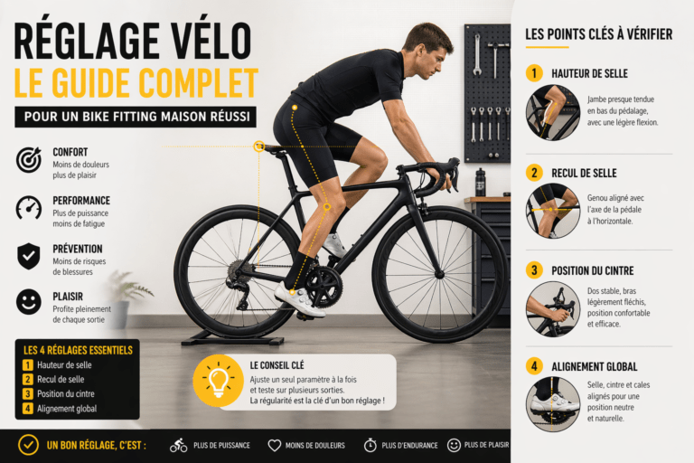 Découvre comment régler ton vélo parfaitement sans expert grâce à ce guide complet de bike fitting maison. Confort, performance et zéro douleur au programme.